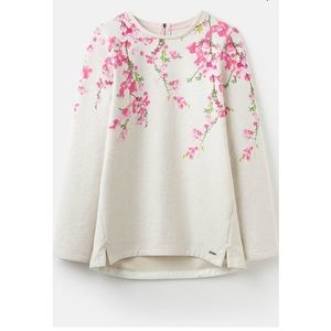 Joules Cream Sweatshirt with Pink Floral Design